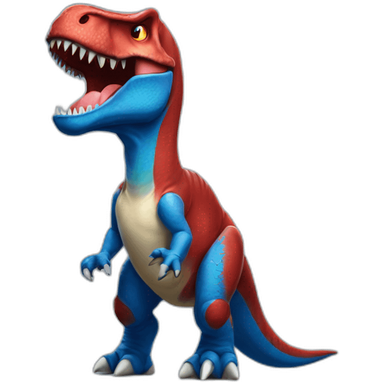 Red And Blue T-rex emoji