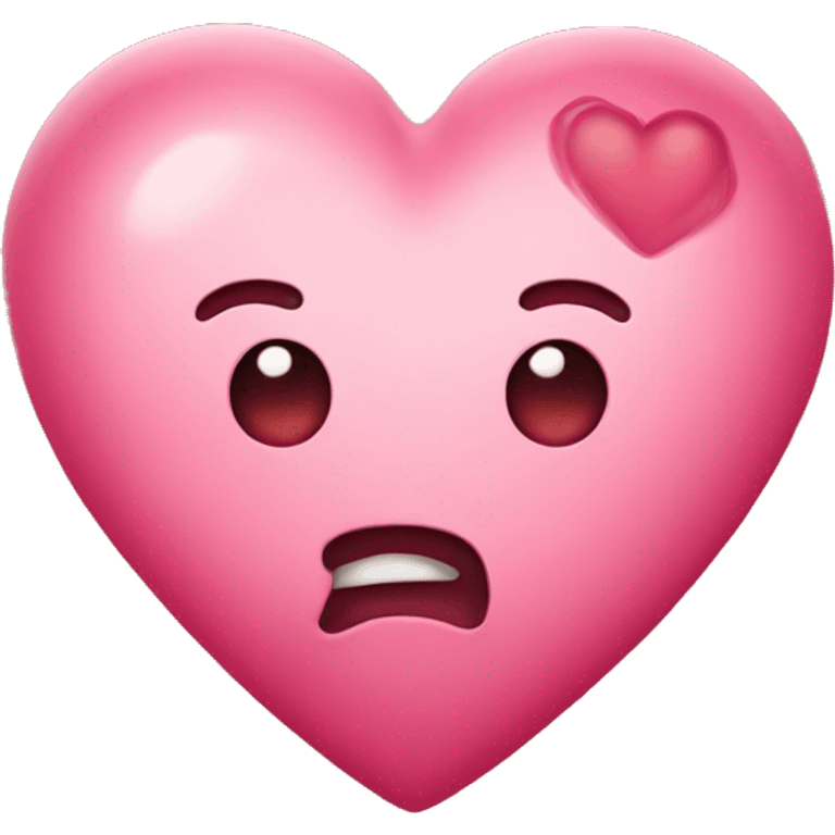 Pick heart with sour face emoji