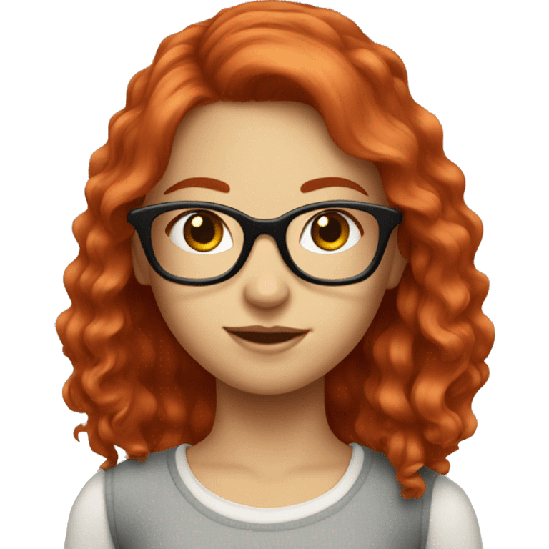 Pretty girl with red hair and glasses emoji