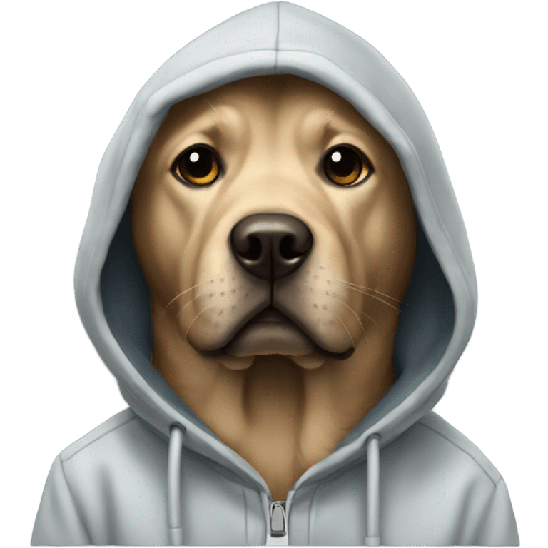 Lab wearing a hoodie  emoji