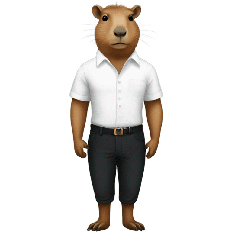 Capybara black pants white shirt emoji