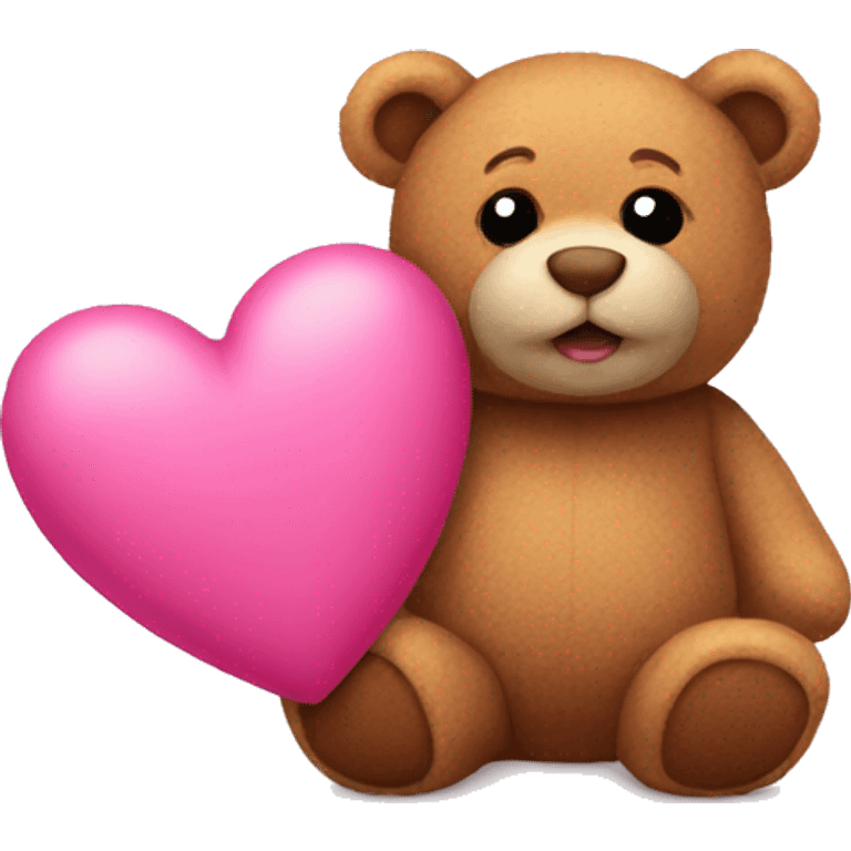 pink heart with teddy bear  emoji