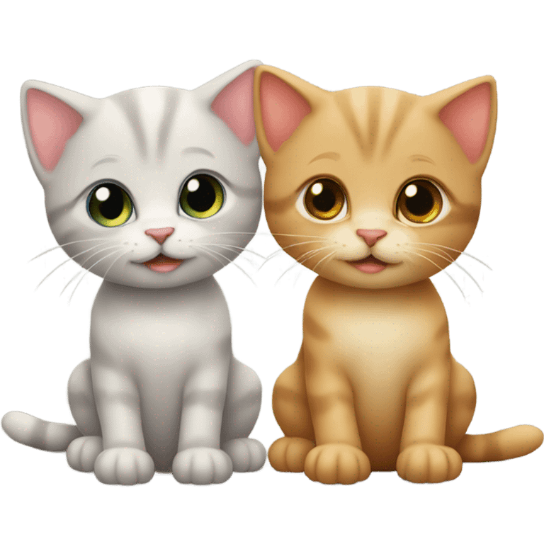 two kittens in love emoji