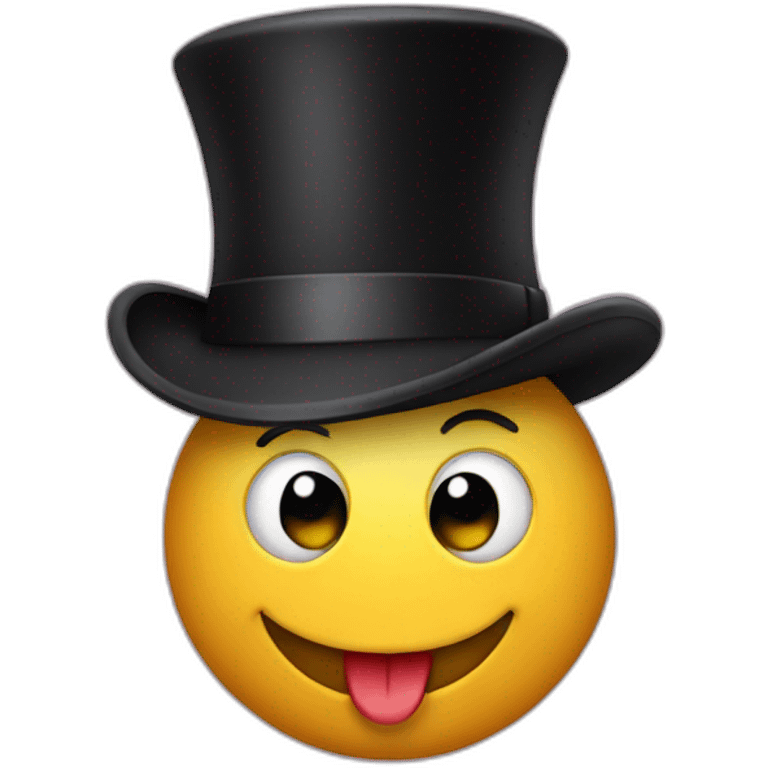 smiley emoji wearing a  bowler hat emoji