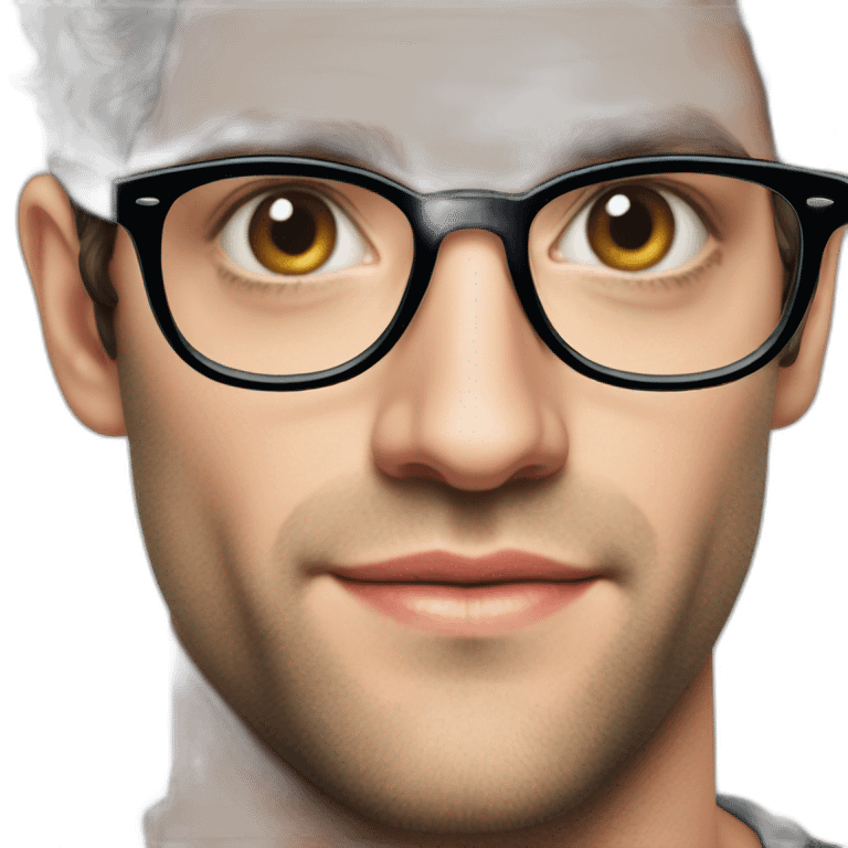 Young Justin bartha wearing Black glasses emoji