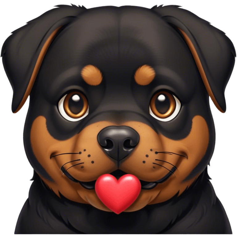 Rottweiler with hearts emoji