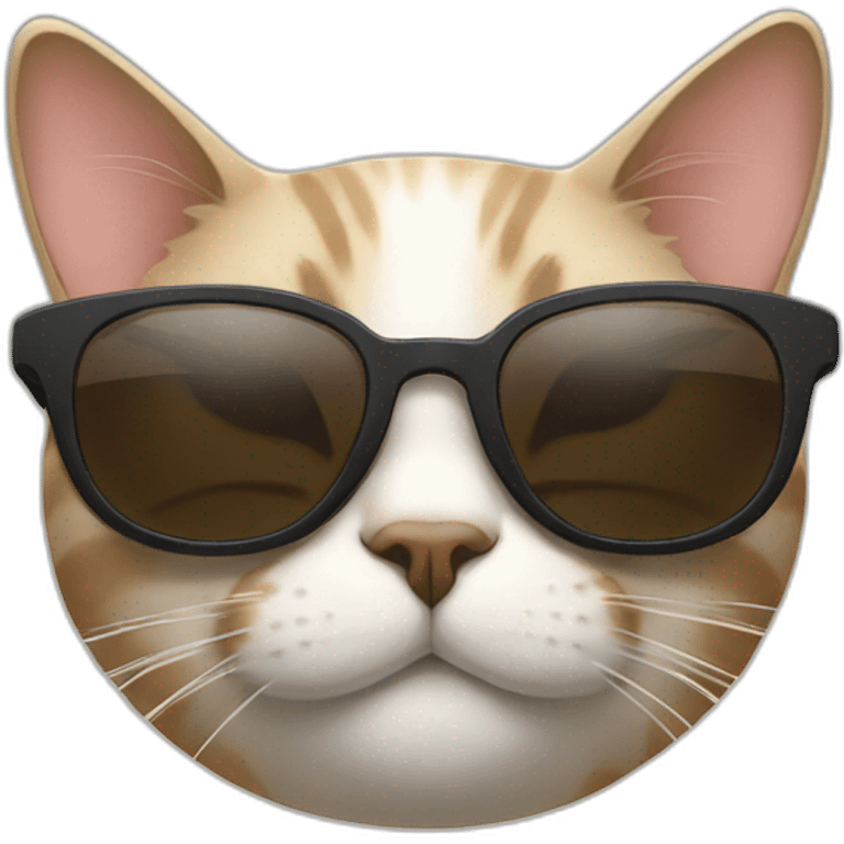 cat napping with sunglasses on emoji