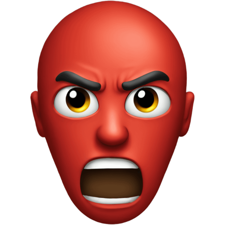 A red bulb angry emoji