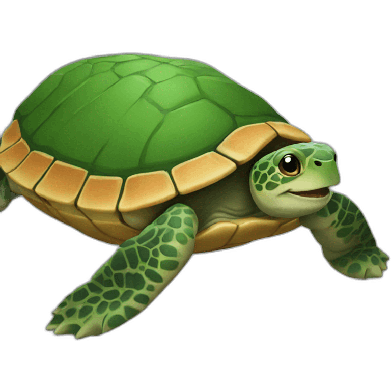 Chat sur une tortue emoji