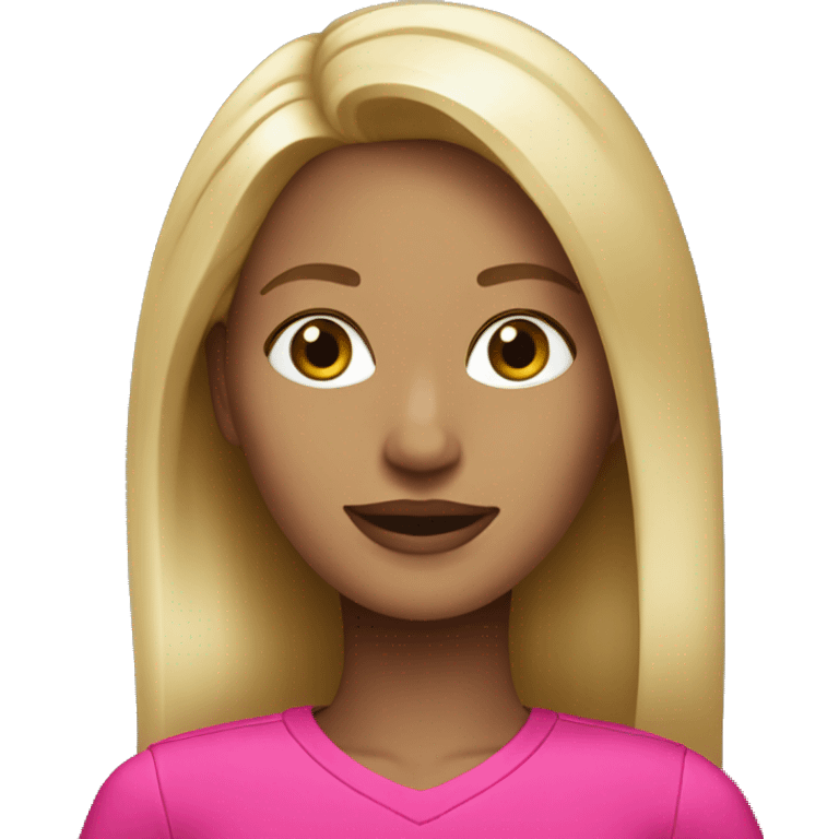 blonde t mobile employee, black and pink outfit emoji