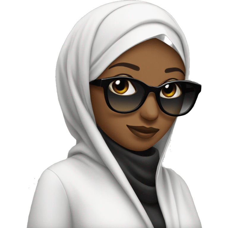 Black Hijabi with sunglasses emoji