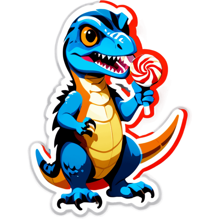 Raptor with a lollipop  emoji