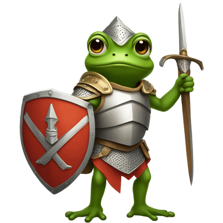 a frog dressed like a spartan warr emoji