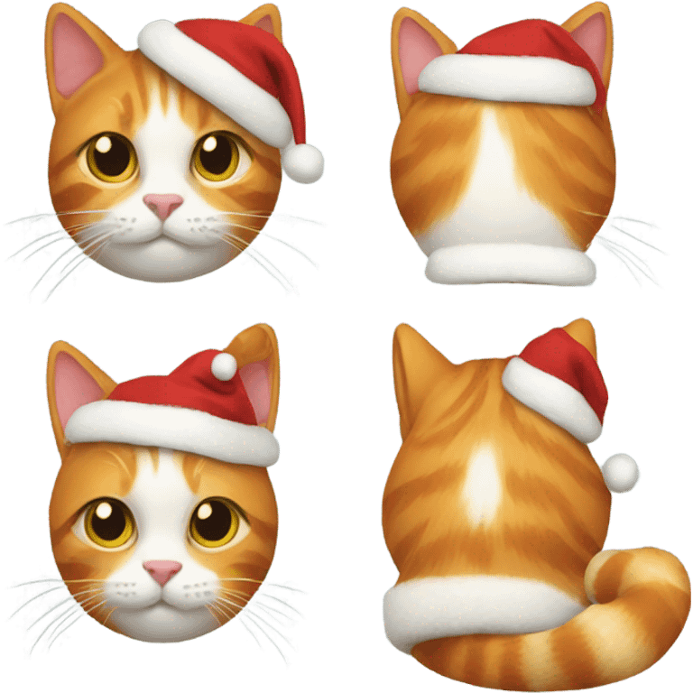 Ginger cat wearing christmas coat emoji