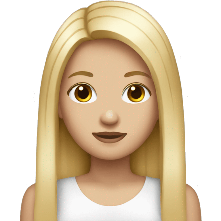 Blonde straight hair white girl emoji