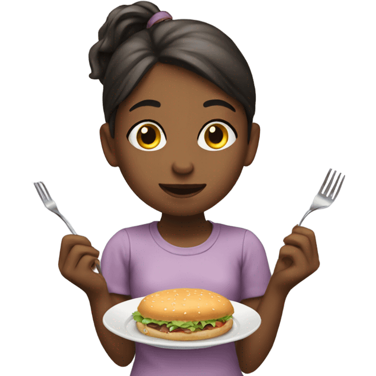 Girl getting ready to eat emoji