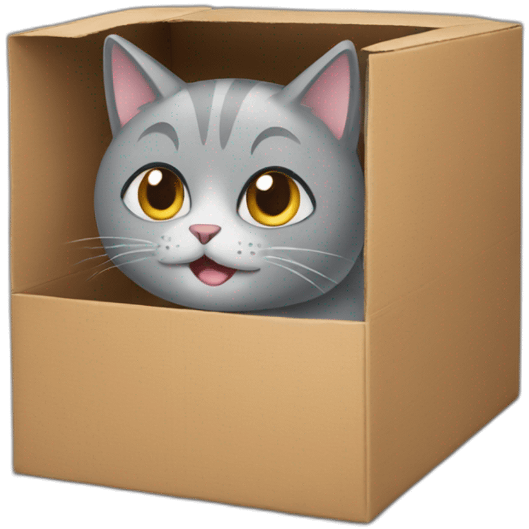 Grey cat in a box emoji