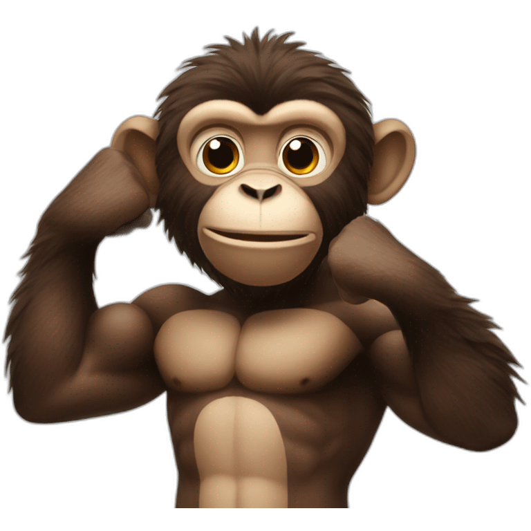 Monkey with Big biceps emoji