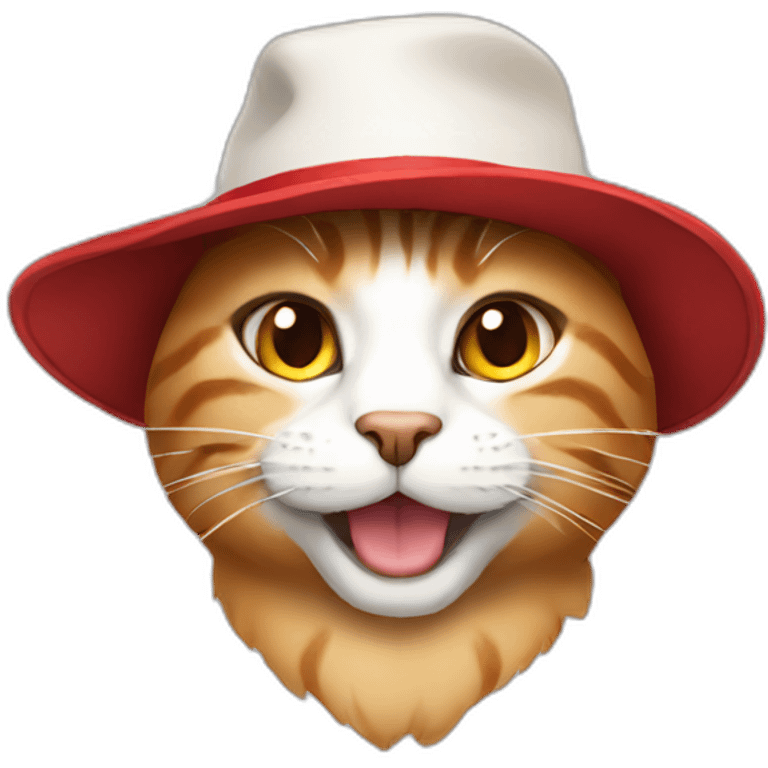 a cat with red hat emoji