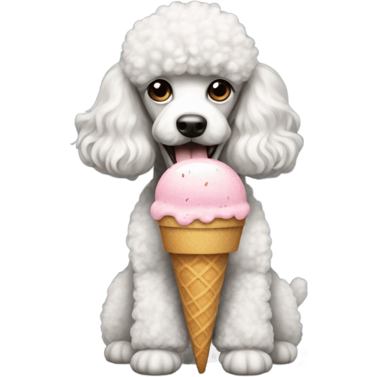 Poodle with ice cream emoji