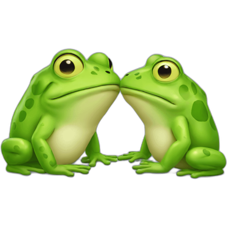 Sleepy kissing frogs emoji