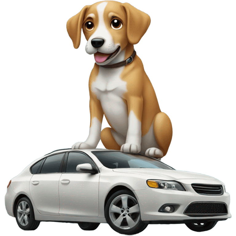 dog on top of a car emoji