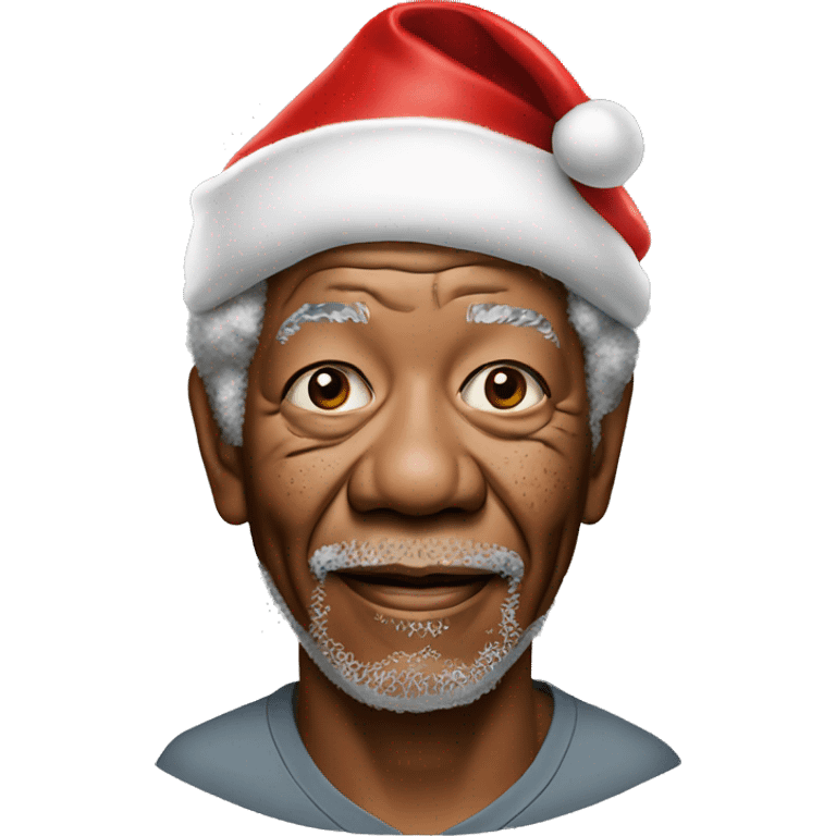 Morgan Freeman with santa hat emoji