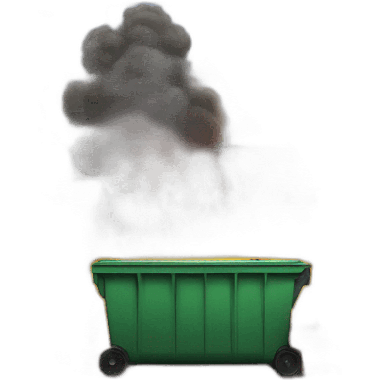 Dumpster fire with servers emoji