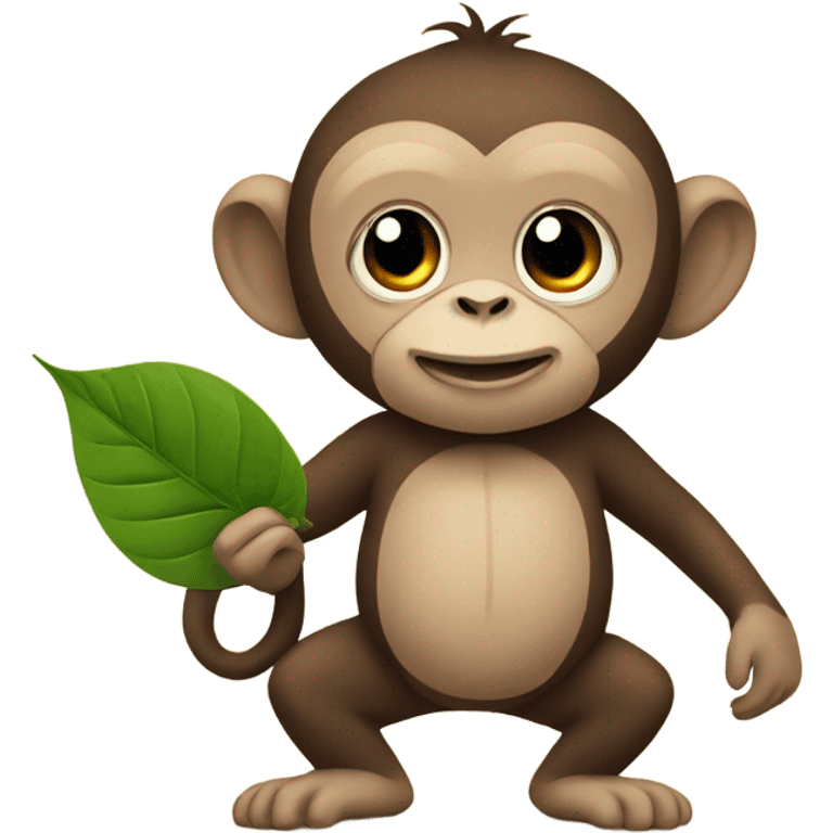 Monkey with a leaf emoji