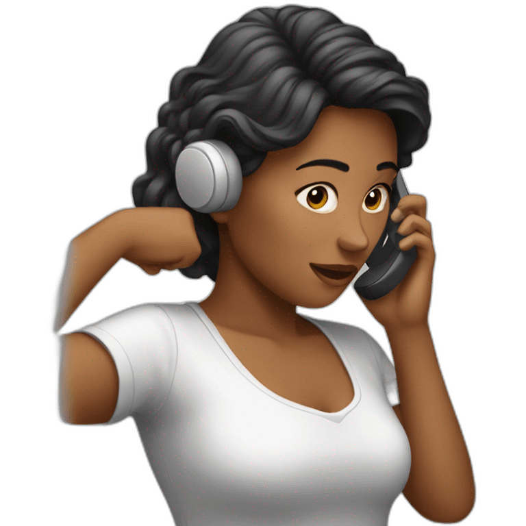 Woman pressing phone  emoji