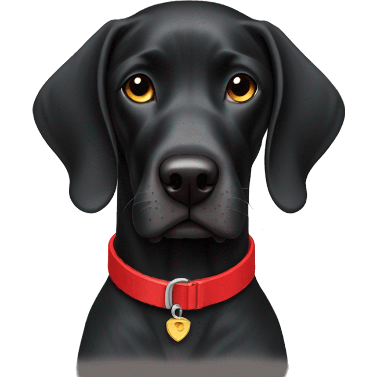 black german short haired pointer with a red collar emoji