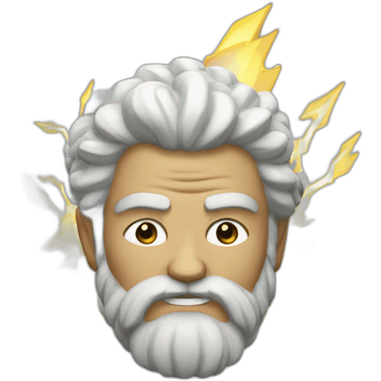 Zeus with lightening bolt emoji