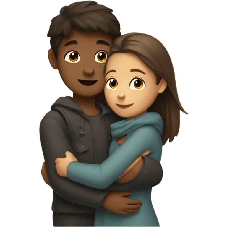 girl and a boy hugging emoji