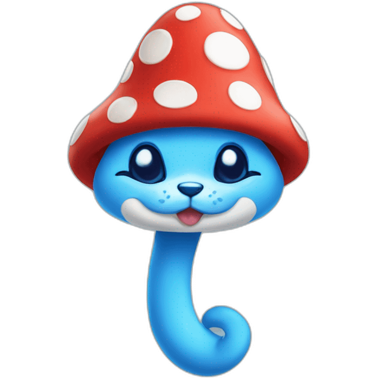 Smurf blue cat mushroom hat emoji