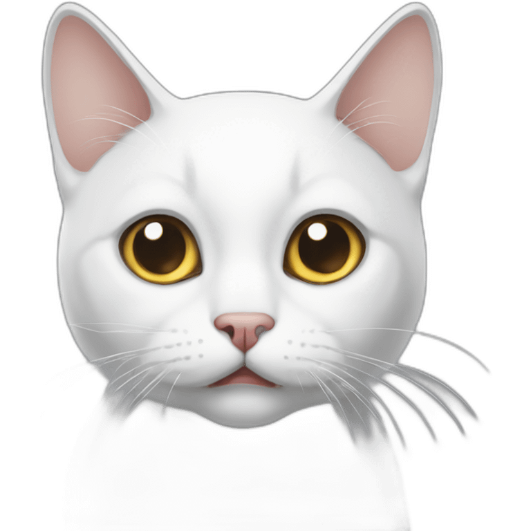 White gato confused emoji