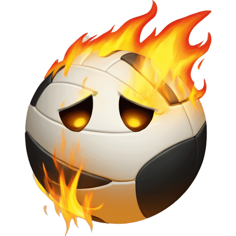 volleyball with fire showing passion emoji