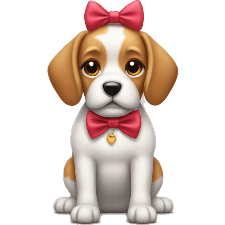 Dog wearing a bow emoji