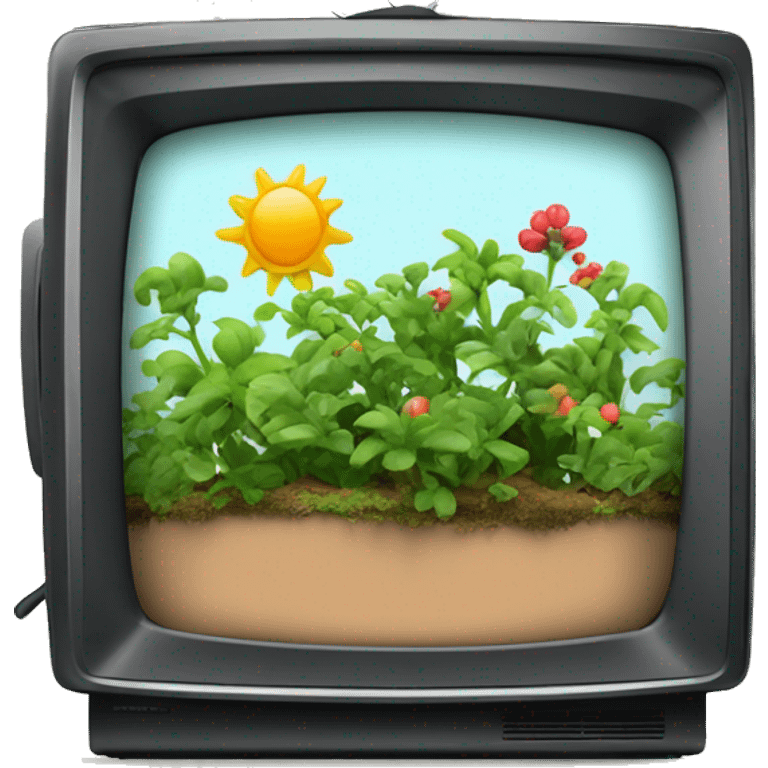 flat screen tv with plants growing out  emoji