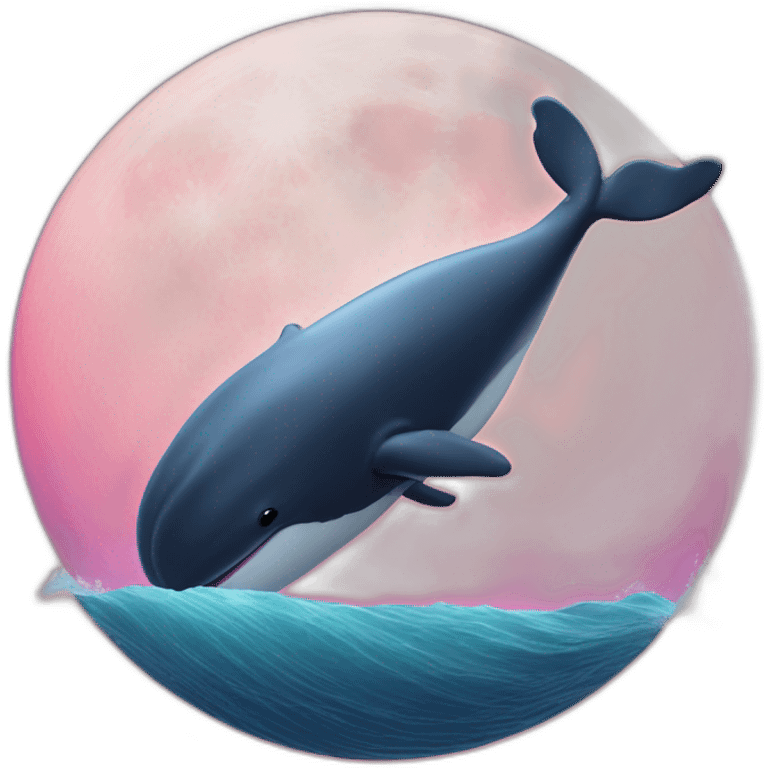 whale on the pink moon emoji