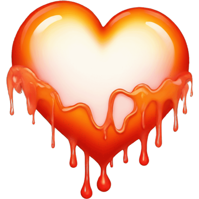 bleeding red heart glowing red-orange emoji