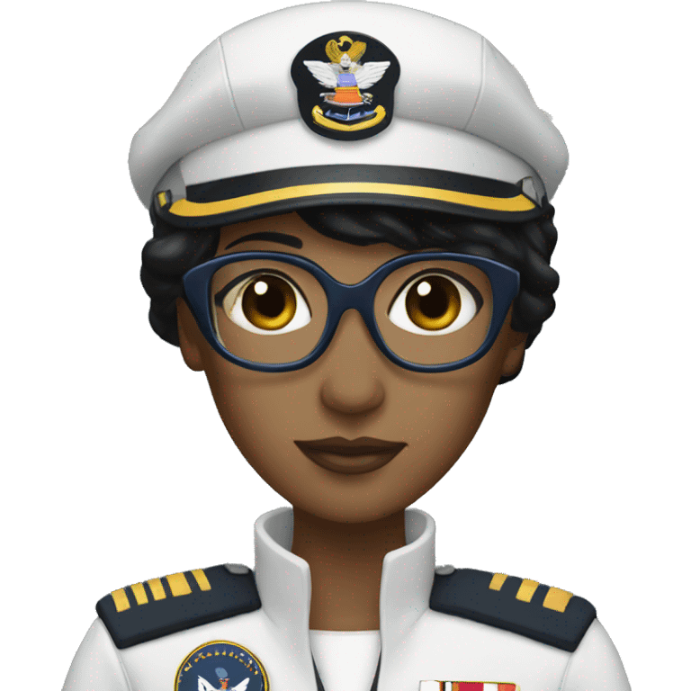 A women navy helicopter pilot with black hair emoji