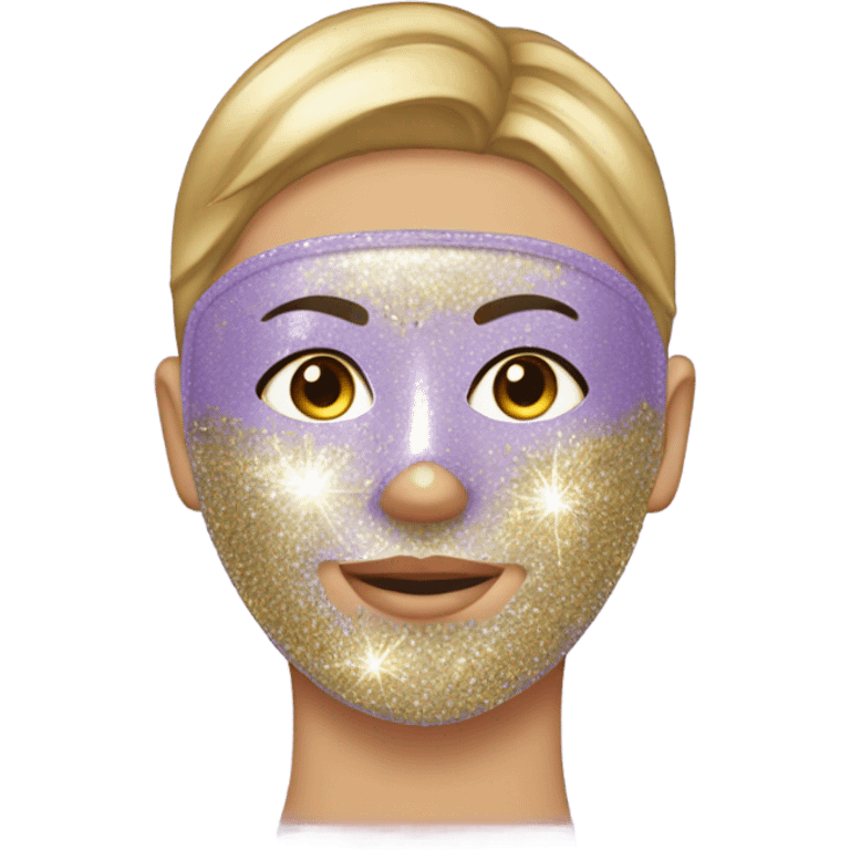 lavender glitter face mask emoji