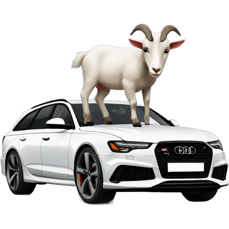 Goat driving Black Audi RS6  emoji