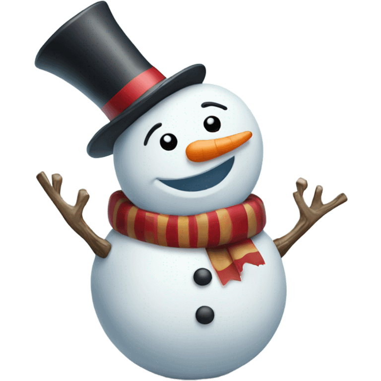 Snowman holding a present emoji