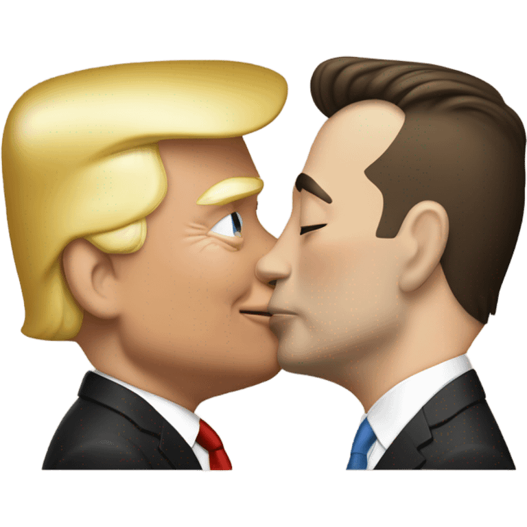 Elon musk kissing Donald trump  emoji