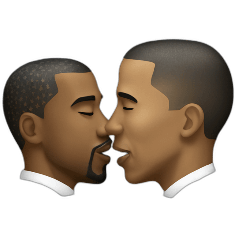 Obama kissing Kanye west emoji