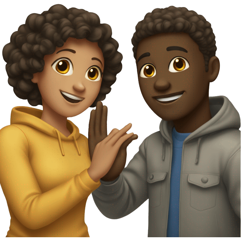 two bestfriends a black girl and a black guy giving each other a high five  emoji