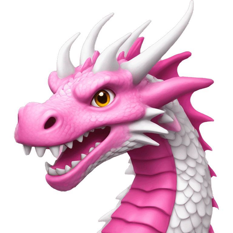 Pink and white dragon emoji