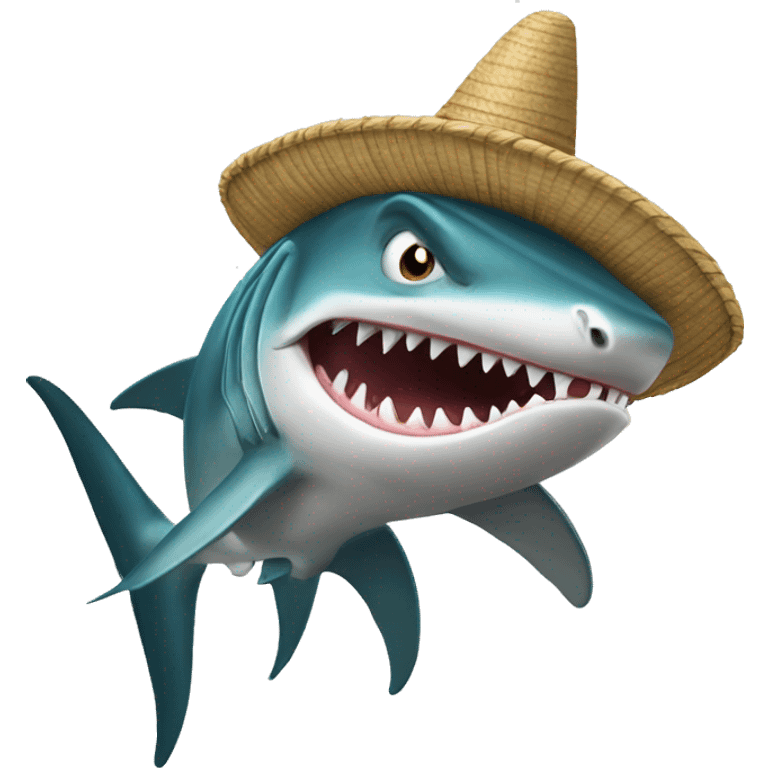 tiburón con sombrero de copa  emoji