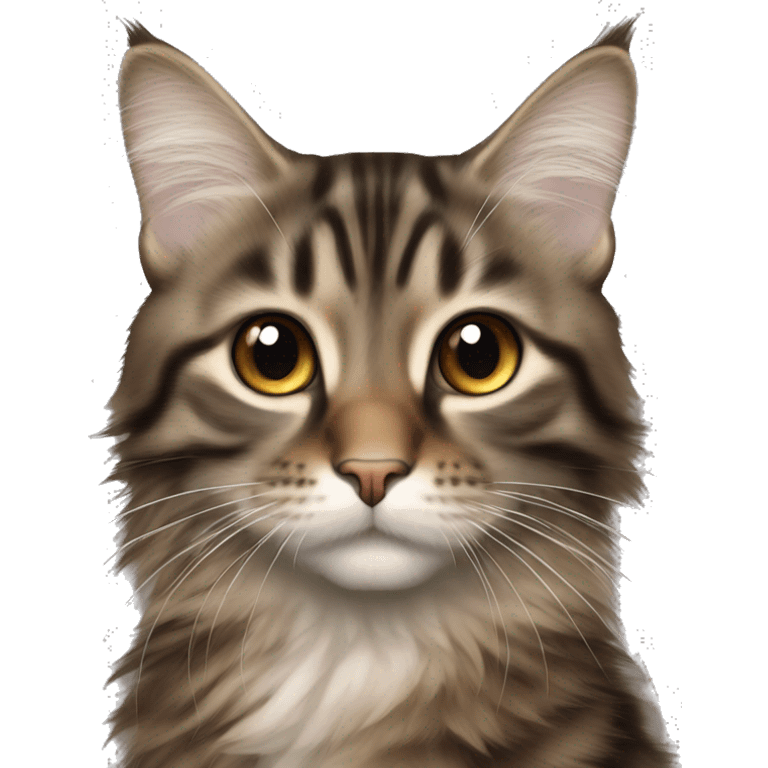 brown tabby long hair maine coone  emoji